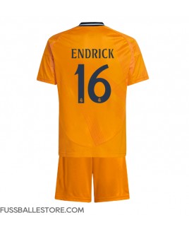 Günstige Real Madrid Endrick #16 Auswärts Trikotsatzt Kinder 2024-25 Kurzarm (+ Kurze Hosen)